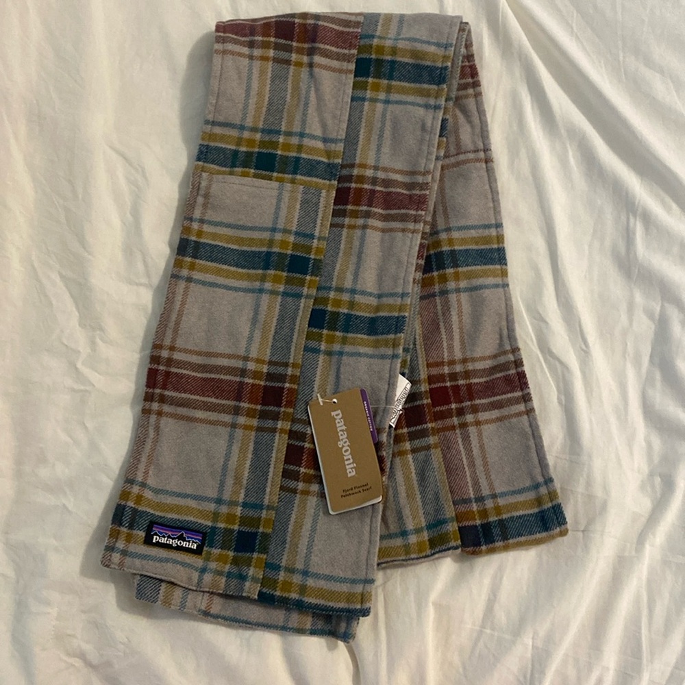 Patagonia Fjord Organic Cotton Flannel Patchwork scarf NWT